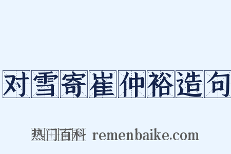 对雪寄崔仲裕造句是什么意思的图片